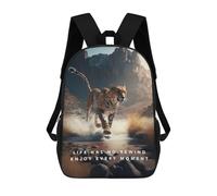 sinyumoney 4Girls Wild Moment Cheetah's Sprint Backpack 3D Printed Boy School Backpack Casual Daypack Lightweight Rucksack for Middle School Students 17inch