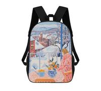 sinyumoney 4Girls Window to Winter Backpack 3D Printed Boy School Backpack Casual Daypack Lightweight Rucksack for Middle School Students 17inch