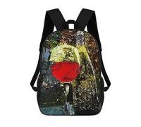 sinyumoney 4Girls Wine Art Print B 2 Backpack 3D Printed Boy School Backpack Casual Daypack Lightweight Rucksack for Middle School Students 17inch