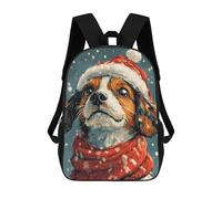 sinyumoney 4Girls Winter Dog on Christmas Backpack 3D Printed Boy School Backpack Casual Daypack Lightweight Rucksack for Middle School Students 17inch