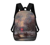 sinyumoney 4Girls Winter Sunset Backpack 3D Printed Boy School Backpack Casual Daypack Lightweight Rucksack for Middle School Students 17inch