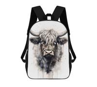 sinyumoney 4Girls Yak Ink Art Backpack 3D Printed Boy School Backpack Casual Daypack Lightweight Rucksack for Middle School Students 17inch