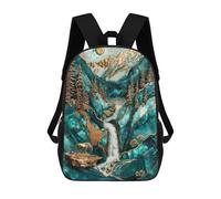 sinyumoney 4Girls Yellowstone River Kintsugi Backpack 3D Printed Boy School Backpack Casual Daypack Lightweight Rucksack for Middle School Students 17inch