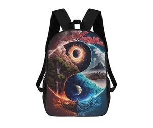 sinyumoney 4Girls YIN AND YANG FANTASY ART Backpack 3D Printed Boy School Backpack Casual Daypack Lightweight Rucksack for Middle School Students 17inch