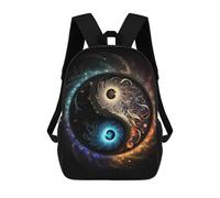 sinyumoney 4Girls Yin Yang Universe V3 Backpack 3D Printed Boy School Backpack Casual Daypack Lightweight Rucksack for Middle School Students 17inch