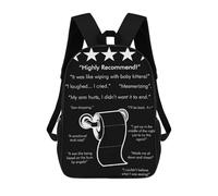 sinyumoney 5 STAR TOILET PAPER BLACK 3D Printed Children's School Backpack for Kids High Capacity Travel Rucksacks Book Bags Kids School Bag Back Pack 17inch