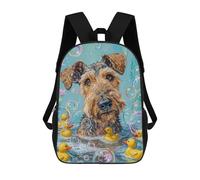 sinyumoney A Airedale Terrier Dog 3D Printed Kids School Bag Rucksacks Children's School Fashion Casual Back Pack High Capacity Travel Book Bags Backpack for Kids 17inch