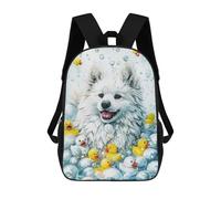 sinyumoney A American Eskimo Dog School Bags Lightweight Casual Daypack School Backpacks for School/Work/Travel 17inch