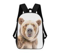 sinyumoney A Bear Taking A Selfie Backpacks Kids 17inch School Backpack School Bag 3D Printed School Bag for Boys Elementary And Middle School Students