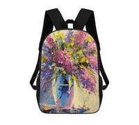 sinyumoney A Bouquet of Lilac Rucksack Water Resistant Travel Backpack Computer Bag for Men, Women & Teenage Boys 17inch