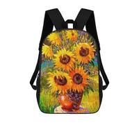 sinyumoney A Bouquet of Sunflowers Children's Backpack, 3D Printed School Backpack, Backpack for Boys Girls, Adjustable School Bag for Primary School 17inch