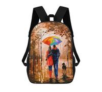 sinyumoney A Bright Walk with A Frien Children's School Backpack 3D Printed for Kids Travel Rucksacks Book Bags Kids School Bag 17inch