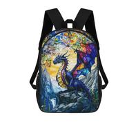 sinyumoney A Dragon Flapping Wings Children's Backpack, 3D Printed School Backpack, Backpack for Boys Girls, Adjustable School Bag for Primary School 17inch