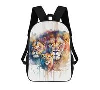 sinyumoney A Family of Lions Backpacks Kids Student Schoolbag 3D Printed Backpacks Elementary And Middle School Students Backpacks for Boys Girls 17inch