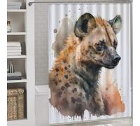 sinyumoney A Hyena Watercolor Design Thicken Durable Polyester Modern Fabric Bathroom Decor Set for Bathtub Shower Stall 64.17x70.87Inch（163x180cm）