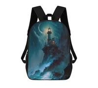 sinyumoney A Lighthouse in A Storm V1 Children's School Backpack 3D Printed for Kids Travel Rucksacks Book Bags Kids School Bag 17inch