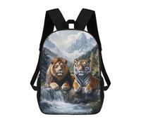 sinyumoney A Lion And A Tiger Backpack School Rucksack Casual Daypacks School Work Travel Bag for Men/Women 17inch