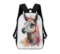 sinyumoney A Llama Watercolor Design Children's Backpacks School Backpack 3D Printed for Kids Travel Rucksacks Book Bags Kids 17inch School Bag