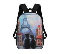 sinyumoney A Look at Paris Backpack School Rucksack Casual Daypacks School Work Travel Bag for Girl, Teen Girls 17inch