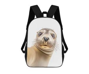 sinyumoney A Seal Taking A Selfie Backpack School Water Resistant Computer Rucksack for Men/Women 17inch