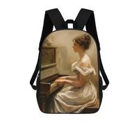 sinyumoney A Serenade at The Piano Backpack School Bag Rucksack Casual Daypacks School Work Travel Bag for Girl, Teen Girls 17inch