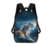 sinyumoney A Snow Leopard Backpacks Kids Student Schoolbag,3D Printed Backpacks,Elementary And Middle School Students Backpacks for Boys Girls 17inch