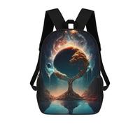 sinyumoney A Surreal Intricate Night Children's School Backpack 3D Printed for Kids Travel Rucksacks Book Bags for Boys Elementary School Students 17inch