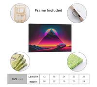 sinyumoney A Synthwave Desert Cruise Art Work for Home Walls Wall Decor Ready to Hang for Bathroom Toilet Decor Large Canvas Wall Art for Living Room 16x24inch(40x60cm)