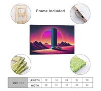 sinyumoney A Synthwave Desert Drive Living Room Canvas Wall Art for Bedroom Office Bathroom Decor Hallway Pictures 08x12inch(20x30cm)