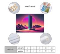 sinyumoney A Synthwave Desert Drive Wall Pictures Bedroom for Gifts Bathroom Home Kitchen Office Decor Canvas Art 12x18inch(30x45cm)