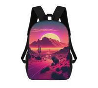 sinyumoney A Synthwave Mountain Scene Backpack School Lightweight Schoolbag Dayback Bookbag College for Men/Women 17inch