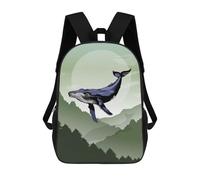 sinyumoney A Whale Flies over The for Children's School Backpack Fashion Casual Children's Backpacks 3D Printed School Bags Boy Large Backpack 17inch