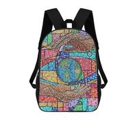sinyumoney A World Between His Hands Children’s Backpack Girls Boys, Rucksack Bag, Daypack, Primary School, Perfect for Back to Kids School Or PE, Gifts And Travel 17inch