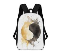 sinyumoney A Yin And Yang Watercolor Children's Backpacks School Backpack 3D Printed Backpack for Kids Travel Rucksacks Book Bags Kids School Bag 17inch