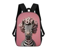 sinyumoney A Zebra with Curly Hair Children's Backpacks School Backpack 3D Printed Backpack for Kids Travel Rucksacks Book Bags Kids School Bag 17inch
