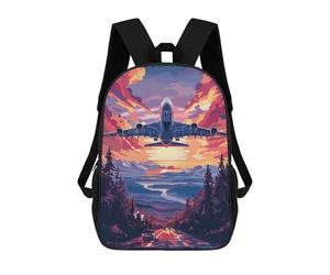 sinyumoney A380 Beautiful Tech Plane School Backpack Work Laptop Backpack Rucksack Bag for Camping Outdoor Adventures And Daily Travel 17inch