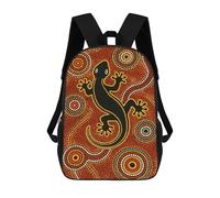 sinyumoney Aboriginal Art Lizard Backpack School Bag Work Business College School for Men/Women 17inch