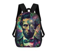 sinyumoney Abraham Lincoln Vision Backpack Kids School Bag Boys Cartoon 3D Print Students Schoolbag Laptop Daypack for Boys Girls 17inch