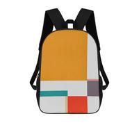sinyumoney Abstract And Geometric 6 Children's School Backpack 3D Printed for Kids Travel Rucksacks Book Bags for Boys Elementary School Students 17inch