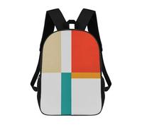 sinyumoney Abstract And Geometric 8 Kids School Backpack School Bag 3D Printed School Bag for Boys Elementary And Middle School Students 17inch