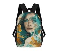 sinyumoney Abstract Art Woman Portrait Children's Backpacks School Backpack 3D Printed for Kids Travel Rucksacks Book Bags Kids 17inch School Bag