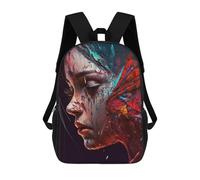 sinyumoney Abstract Artistic Portrait School Backpack Large Water Resistant Laptop Backpack for Men, Women & Teenage Boys 17inch