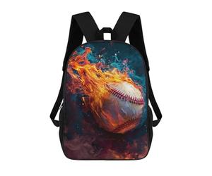 sinyumoney Abstract Baseball Flames School Backpack Lightweight Casual Daypack School Backpacks for Boys/Girls/Teenagers 17inch