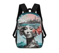 sinyumoney Abstract Beautiful Girls Children's School Backpack 3D Printed for Kids Travel Rucksacks Book Bags for Boys Elementary School Students 17inch