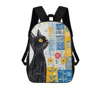 sinyumoney Abstract Black Cat Art Print Backpack School Computer Rucksack for School/Work/Travel- Perfect for Travel, Work And Daily Use 17inch