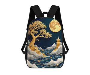 sinyumoney Abstract Bonsai Tree Backpack School Fashion Stationery Backpack Waterproof Casual Daypacks for Boys/Girls/Teenagers 17inch