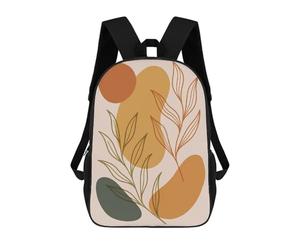 sinyumoney Abstract Botanical Art with Earth Tones Minimalist Nature School Backpack Water Resistant School Bag Business Backpack for Boys/Girls/Teenagers 17inch