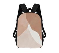 sinyumoney Abstract Brown And White Shapes Backpack 3D Printed Children's School Backpack for Kids High Capacity Travel Rucksacks Book Bags Kids School Bag Back Pack 17inch