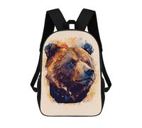 sinyumoney Abstract Brown Bear Art School Bags Water Resistant Travel Backpack Computer Bag for Teenage Girls Boys Women Men 17inch