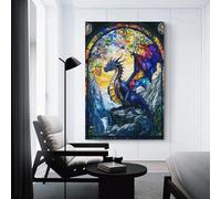 sinyumoney Abstract Canvas Wall Art for Living, A Dragon Flapping Wings Prints Artwork 12x18inch(30x45cm) Painting Modern Bedroom Office Decoration